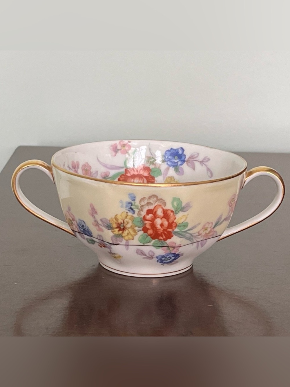Floral Double-Handled Porcelain Tea Cup Theodore Haviland Jewel